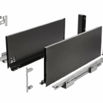Guide per cassetti Axispro Push Soft Close estrazione totale portata kg.40 con Spondina Nero C mm.168 varie lunghezze | GTV